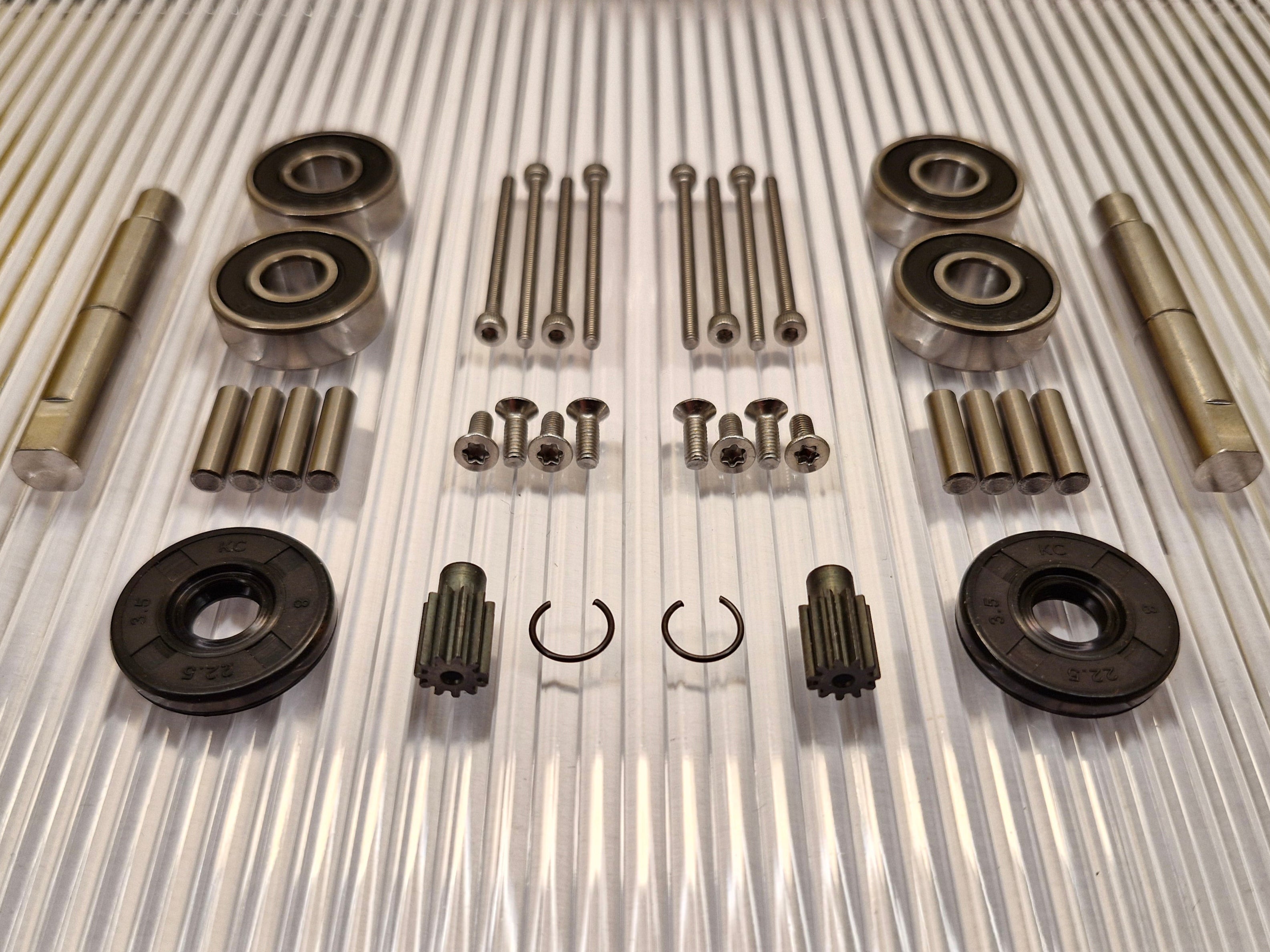 Pyöränmoottorin korjaussarja malleihin 420 430X 440 450X 520 550 vuosimallia 2020 ja uudemmat, ruostumattomasta teräksestä valmistetut akselit