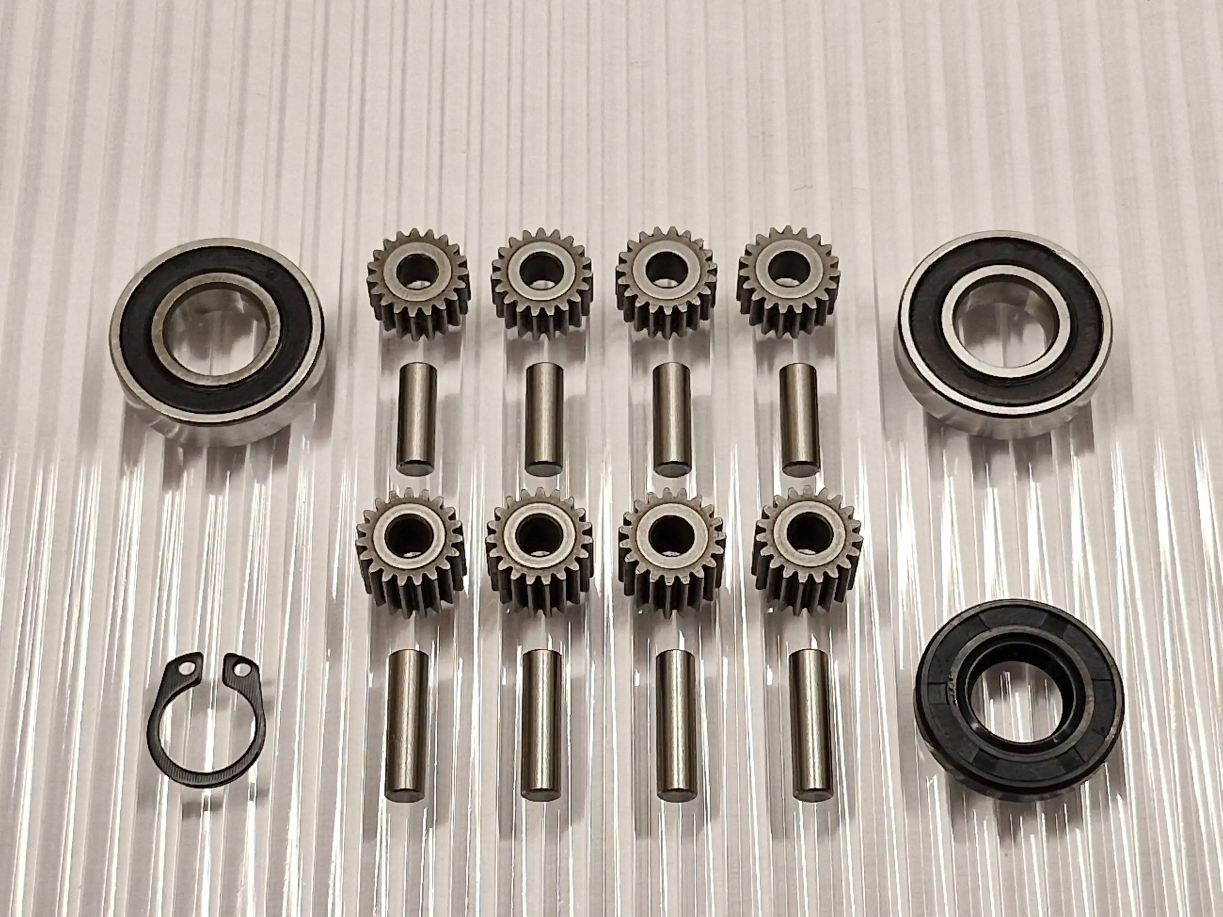 Honda Miimo 300 310 500 520 pyöränmoottorin korjaussarja uusilla teräsrattailla, laakereilla ja tiivisteillä